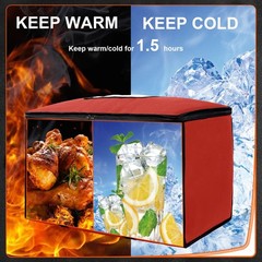 Himal Outdoors Insulated Food Delivery Bag 23x15x14 inches, Red