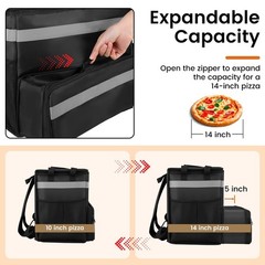 Food Delivery Bag,Large Insulated Backpack for Doordash/Uber Eeats, Expandabl…