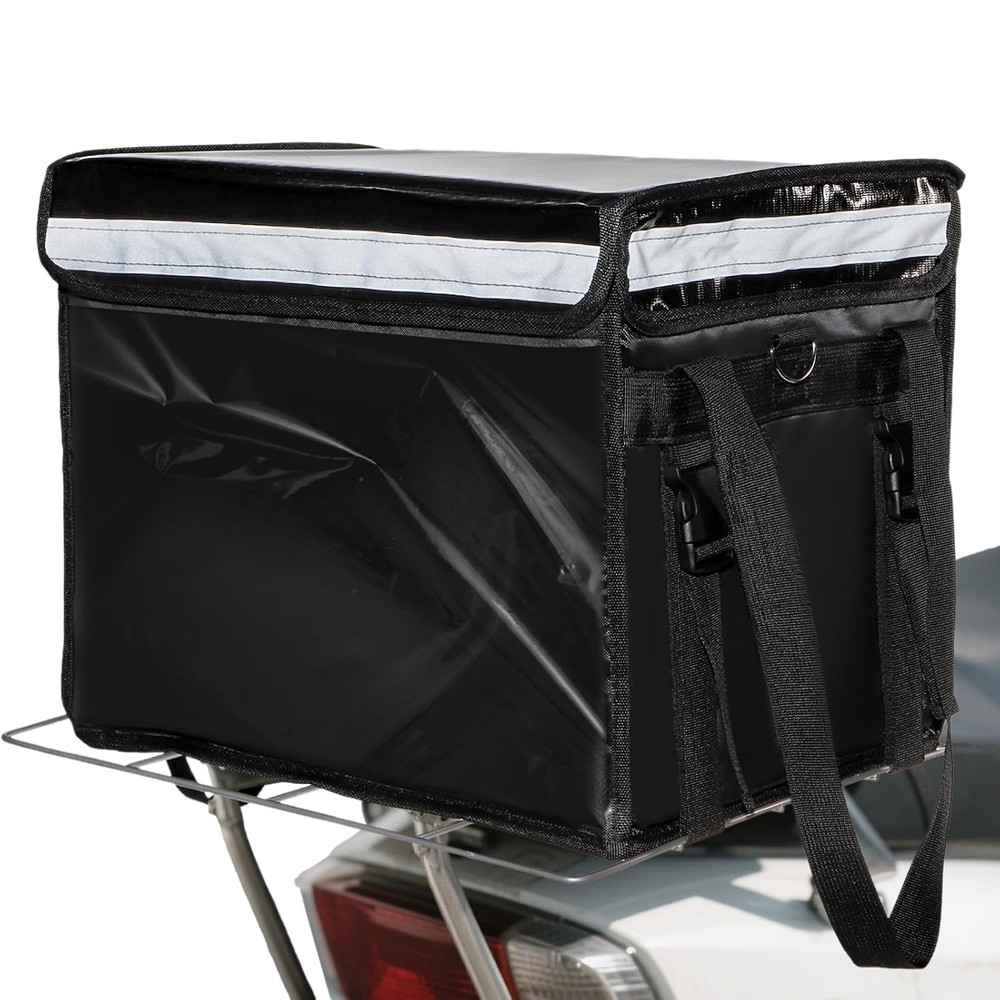 Insulated Food Delivery Bag for Bike, Pizza Delivery Bag with Divider and Rea…