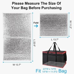 Bolsa térmica de poliestireno para entrega de pizza de 20 x 20 cm (paquete de 1)