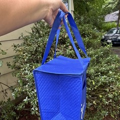 Jenny Craig Blue Insulated Zip-Top Food Delivery Tote Bag, Thermal Lining