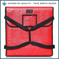 Classic Red Pizza Delivery Bag with Soft Shell and Steam Vents for Fresh Pizzas
