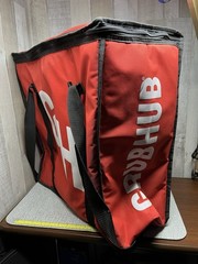 Grubhub Official Large 19″x19″x9” Insulated Food Delivery Tote Bag Red