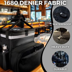 Insulated Food Delivery Backpack made with Expandable 1680D Black