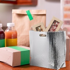 APQ Insulated Foil Bag With Handles, 6 x 6 x 6 6″x6″x6″ / 10 Pack, Metallic