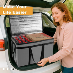 XXXL Insulated Food Delivery Bag – Large Thermal Cooler, Reusable & Foldable, Ke