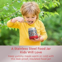 Bentgo Kids 11oz Stainless Steel Food Jar — Leak-Proof, Double Insulated, Hot/Co