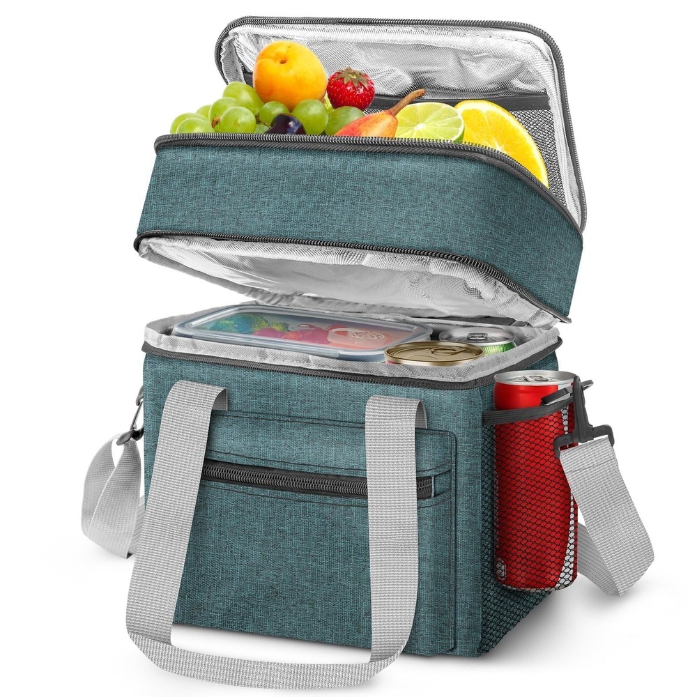 EEEKit Insulated Lunch Bag 14L Double Compartment Leakproof — Cooler Navy