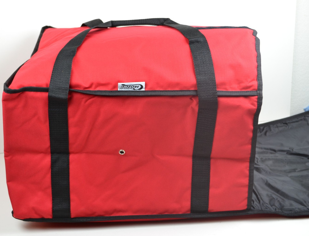Lot of 4 Choice Insulated Pizza Delivery Bag Red Nylon 20 1/2″ x 20 1/2″ x 12″