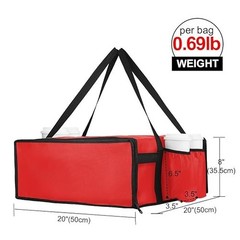 Bodaon Pizza Bags for Delivery with 4 Cup Holder, Insulated Food Commercial R…