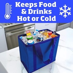 DURASACK Medium Insulated Food Delivery Bag – 13″x7″x13″ Reusable Thermal Tote