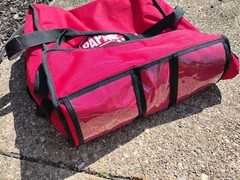 Papa Johns Pizza Insulated Hot Bag Delivery Large Red Carrying Case Tote