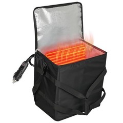 Insulated Heated Pizza Delivery Bag — Portable Food Warmer with 12V Power Port