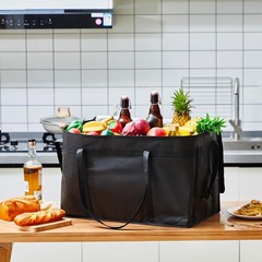 Maxcheck 4 Pcs XXXL Insulated Food Delivery Bags 23 x 14 x 15 inches, black