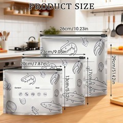 30Pcs Reusable Aluminum Foil Sealable Storage Bags, 15x20cm, 20x25cm, 25x30cm