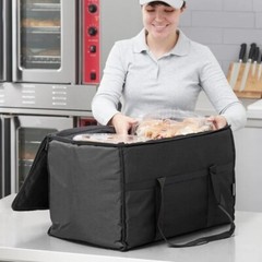 SafePro 124FCARRBK 23x13x15 Insulated Food Black Nylon Delivery Bag Carrier 1 EA
