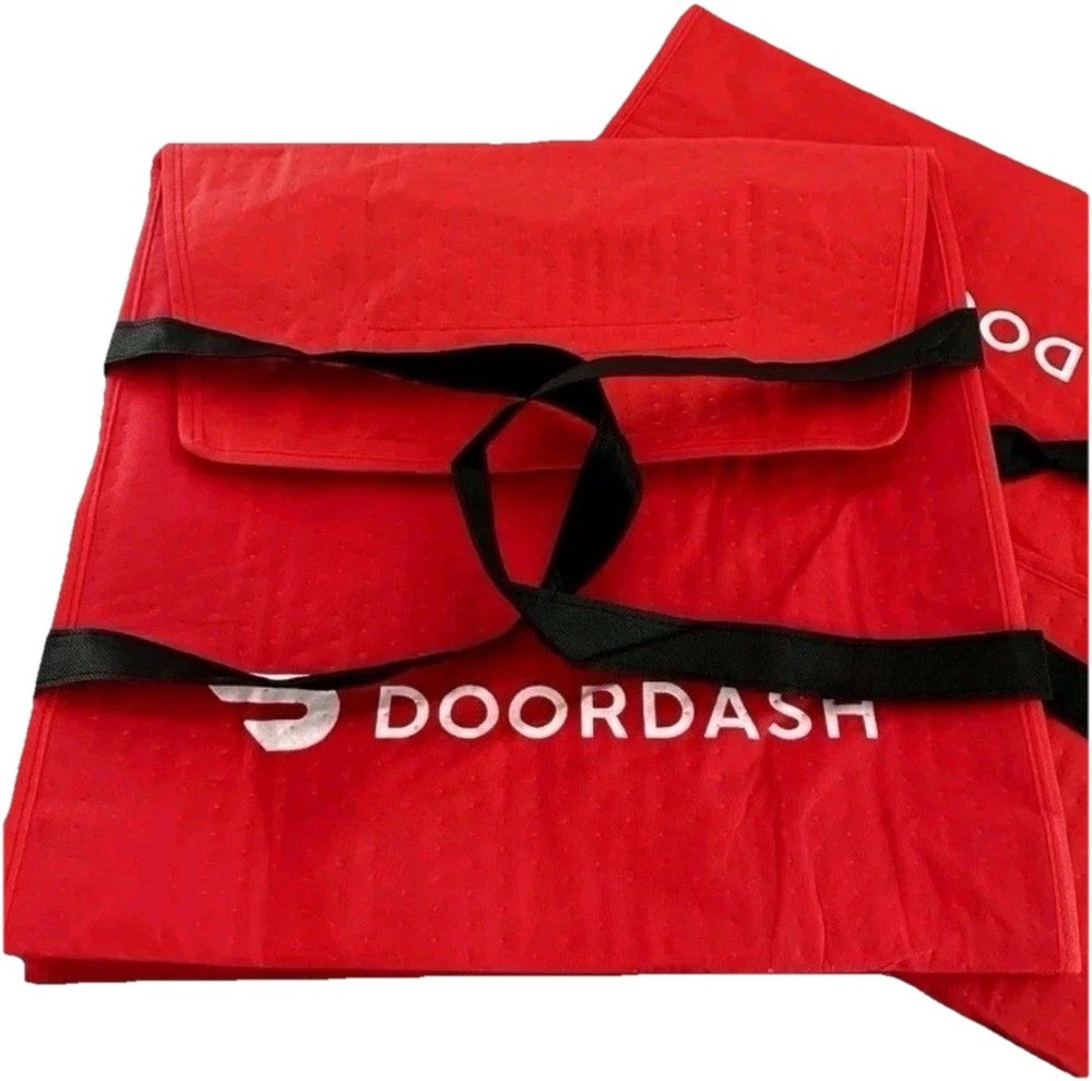 2x Doordash Large Insulated Pizza Delivery Bag Tote 19x19x5 Door Dash New