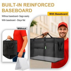 Bodaon Insulated Food Delivery Bag with 3XL(PRO), Black – Reinforced Base