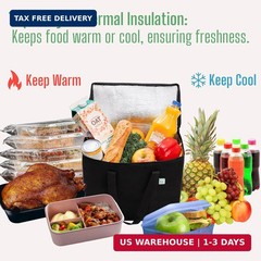 VENO 2 Pack Cooler Bags — Insulated for Food Delivery, Collapsible and Reusable