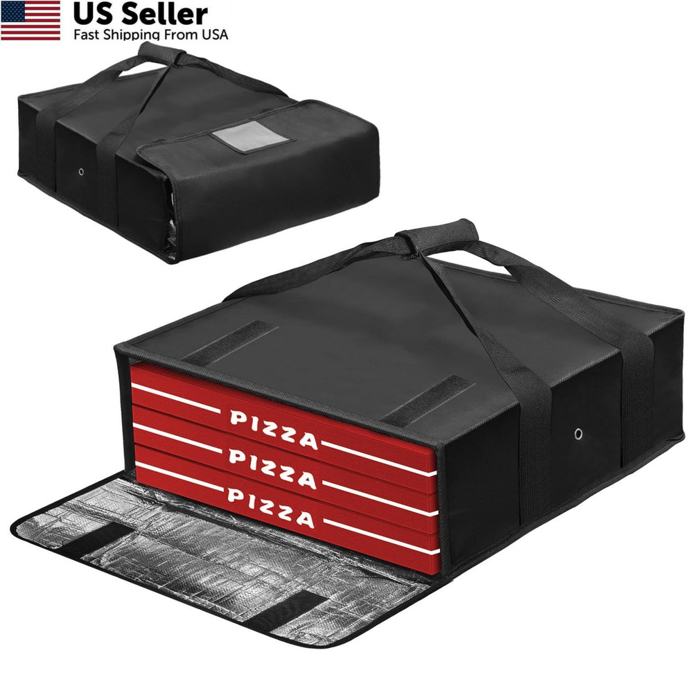 Boczif Pizza Bags — Insulated Warmer for 20x20x6 inches, black