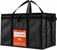 3XL Insulated Cooler Bag — Heavy Duty Black Tote for Groceries & Deliveries