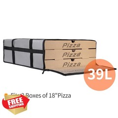 Bodaon Insulated Pizza Bag Delivery 20x20x6 Grey 1-Pack