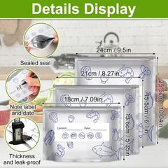 30pcs Reusable Aluminum Foil Sealable Storage Bags, 2026 New S, M, L, silver
