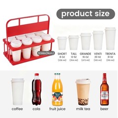 Portable Reusable Drink Carrier with Handle — 8 Cup Holder for Delivery, Foldabl