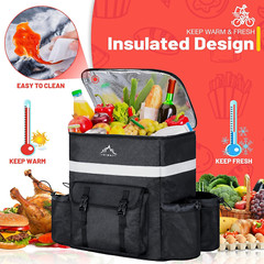 Insulated Delivery Bags for Delivery Bike Large Pizza Delivery Bag Strip Black