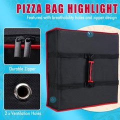 Pizza Bag, Insulated Pizza Bags for Delivery Doordash Large Pizza Warmer Grocery