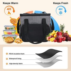Food Delivery Bag with 78.5 * 78.5 Inch Picnic Blanket for Camping, Picnics