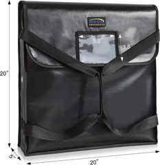 Heavy-Duty Insulated Pizza Bag, 20x20x5 Inch, Black
