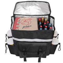 Food Delivery Backpack Insulated Reusable Pizza Delivery Bag with 4 Cup Hold.