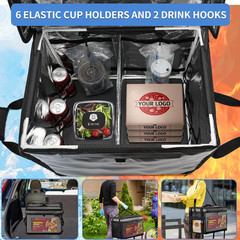 Insulated Food Delivery Bag for E-Bikes/Scooters/Motorcycles, Waterproof Deliver