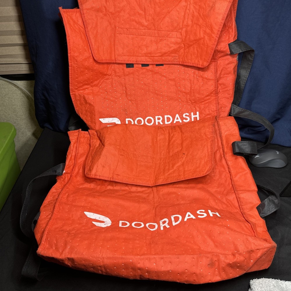 DOORDASH Large Insulated Pizza Food Delivery Bag 19x19x5″ with Handles