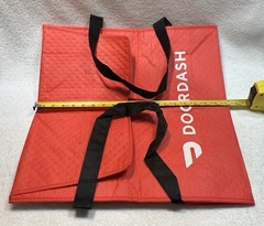 Lot of 4 ~ DOORDASH ~ Large 19x19x5 Insulated Pizza Delivery Bag / Tote ~ ERRORS