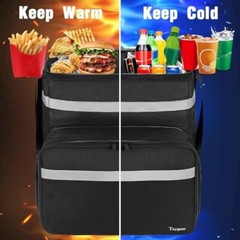 Food Delivery Backpack, Expandable Insulated Food Delivery Bag for Grocery Bike,