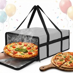 Insulated Pizza Delivery Bag 20″x20″x8″ — Extra Thick Heat Retention for Ride…