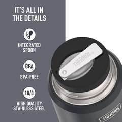 Thermos Icon Stainless Steel Food Jar Spoon 16 Ounce Matte Stainless