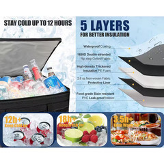 80 Qt. Extra Large Insulated Cooler Bag for Food Pizza Delivery Leak-Proof Water