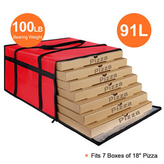 Insulated Pizza Delivery Bag for Carry Hot, 20″ X 20″ X 14″ Carrier Warmer, Insu