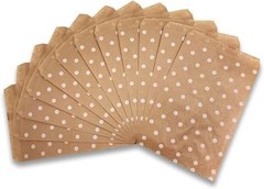 White Polka Dot/Kraft Paper Gift Bags — Shopping/Sales/Tote Bags
