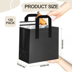 120 Pack Insulated Take Out Bags for Hot & Cold Food, Thermal Delivery Bags