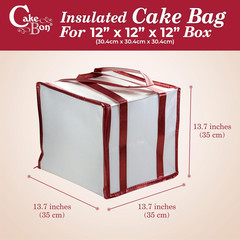 12-Inch Cake Insulated Cooler Bag with Ice Pack Sheets – Premium Carrier Bag for