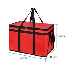 XXXL Insulated Cooler Bag Leak Proof Grocery Food Delivery Bag Black Red