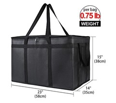 A+ X-Large Order Insulated Food Delivery Hot Bag Catering Grocery L23xW14×H15″