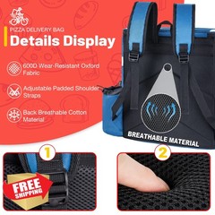 GoHimal blue insulated food delivery backpack