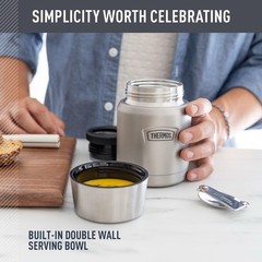 Thermos Icon Stainless Steel Food Jar Spoon 16 Ounce Matte Stainless