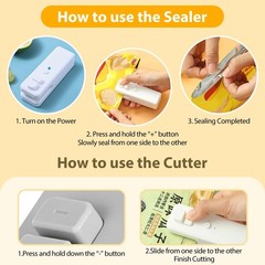 WOSERLD Mini Bag Sealer 2 in 1 Heat and small, Black