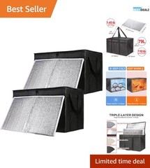 2-Pack XXX-Large Insulated Food Delivery Bags with Hard Bottom — Perfect for …